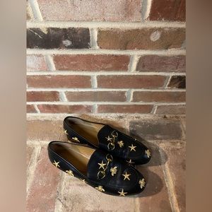 Gucci Mens Embroidered Horsebit Loafer